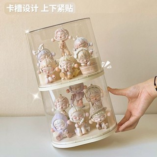 🥇桃園出貨 現時特賣✨桌面盲盒展示架透明亞克力泡泡瑪特收納盒多層帶蓋防塵手辦展示櫃