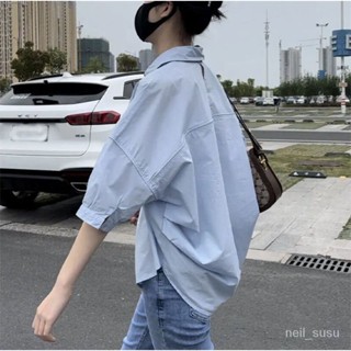 【限時特賣】 襯衫女 女生襯衫 襯衫外套 防曬外套 韓版襯衫 格紋防曬襯衫外套女夏季2024新款寬鬆法式上衣設計感小眾襯
