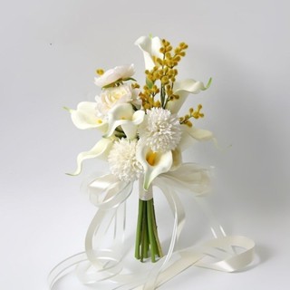 日日囍💖韓式婚禮捧花 新娘婚禮領證森係馬蹄蓮手捧花結婚模擬小花束攝影拍照道具新款 唯美風浪漫捧花【琳黛】