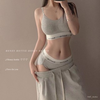 【限時特賣】內衣 性感內衣 低胸內衣 辣妹內衣 女生內衣 胸罩 小胸 美式運動內衣裸感無鋼圈大胸顯小聚攏收副乳黑色ins