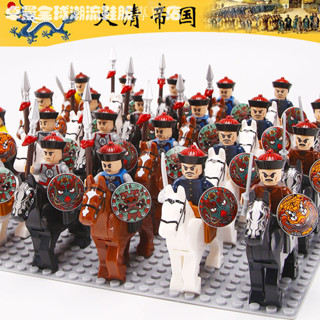 相容樂高國潮清朝八旂軍騎兵士兵人仔古風清兵積木益智拚裝玩具透過BSMI認證：M57088