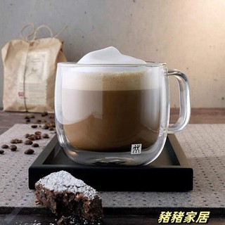 品質保障·玻璃杯 雙層杯 咖啡杯 隔熱防燙防爆 容量透明杯 帶把茶杯 家居辦公喝杯Wenna