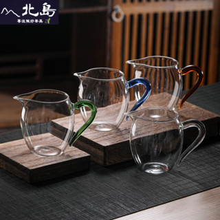 公道杯 玻璃 茶漏一體 耐高溫 茶具組 彩把 茶海 分茶器 透明杯 透明茶道杯 功夫茶具套裝 明火加熱 加厚
