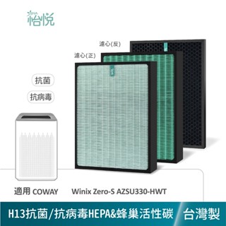 怡悅 抗菌 抗病毒 HEPA 活性碳 濾網 適用 Winix Zero-S AZSU330-HWT 17坪 zeros