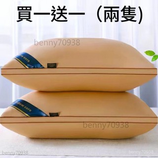 ✅臺灣出貨 買一送一 枕頭一對裝送枕套可水洗五星酒店羽絲絨傢用護頸椎成人學生軟枕芯