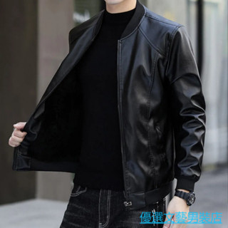 優選男裝 皮衣 夾剋 皮夾剋 男裝 皮衣外套 秋冬外套 男士皮衣皮外套秋冬加絨皮夾剋飛行機車服韓版修身休閒保暖中青年