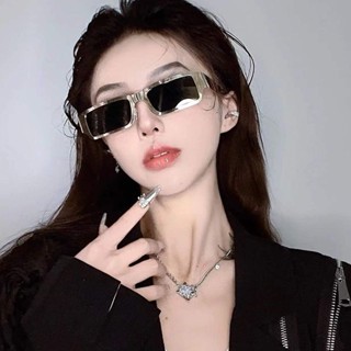 小紅書網紅街拍凹造型墨鏡女潮ins個性嘻哈金屬框眼鏡超A太陽鏡男