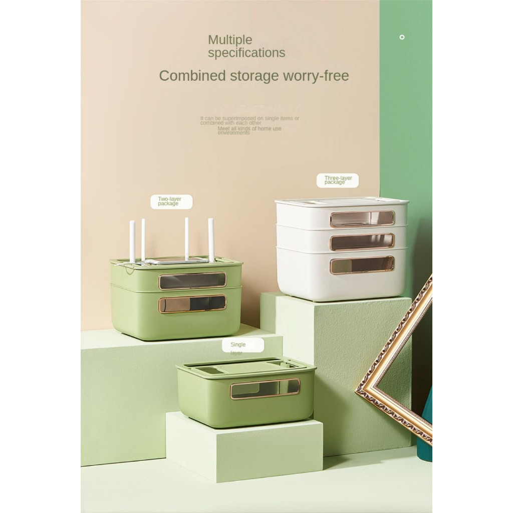 WiFi Router Storage Box Wire TV Set Top Box Shelf Socket Opt