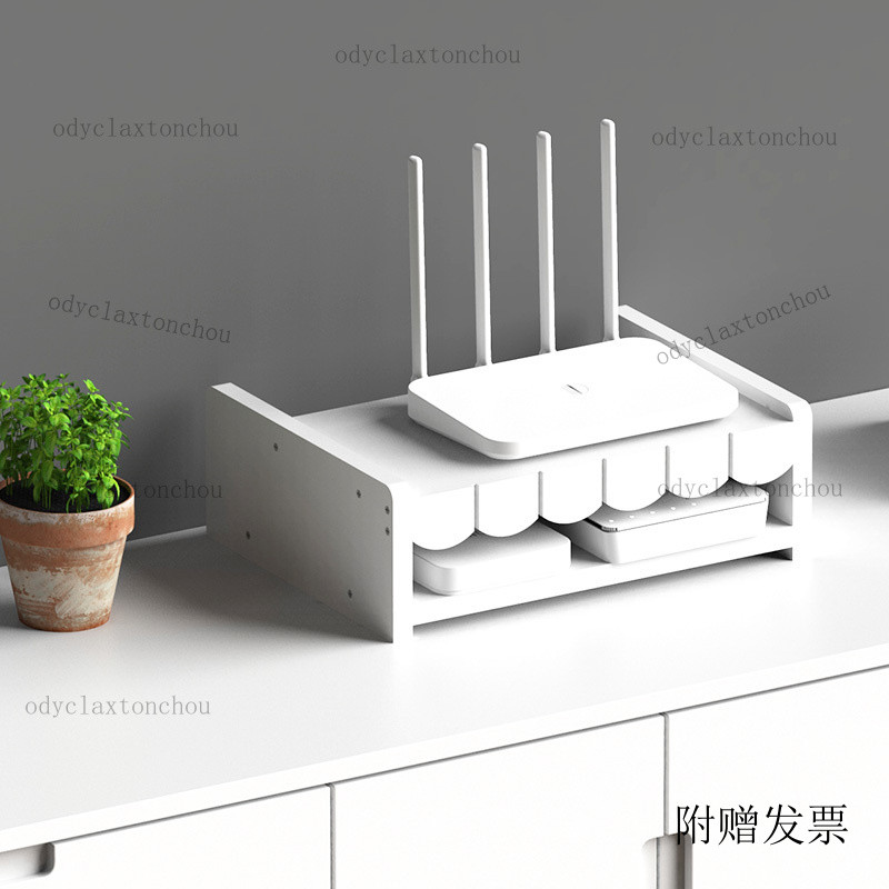 【免運】【附贈發票】實木電視機頂盒置物架桌麵路由器無綫wifi插排插座modem貓收納架