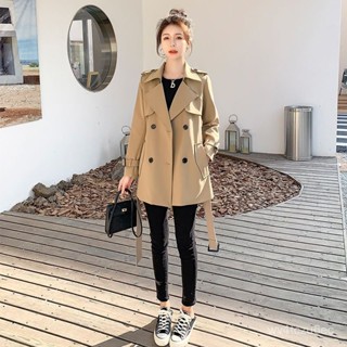【VV】 赫本風小個子風衣女2025年春秋款韓版洋氣氣質高階顯瘦時尚外套女