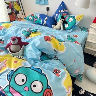 醜魚四件套🌸 床包床單用品 卡通章魚藍色小清新床上用品四件套兒童被套可愛床單人宿舍三件套 三麗鷗 蠟筆小新 卡皮巴拉