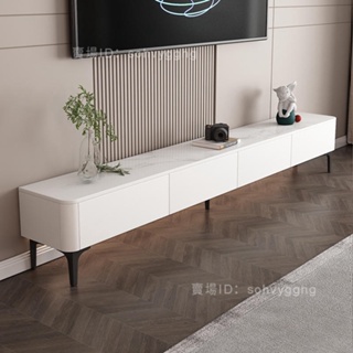 統編-免運-精選-家用小戶型實木電視櫃茶几組合簡約現代客廳落地櫃岩板窄輕奢簡易 C6