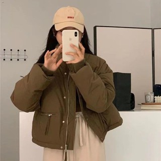 💕羽絨外套 風衣外套 防風外套 短款立領小個子羽絨棉服女冬新款韓版寬松顯瘦麵包服棉衣外套