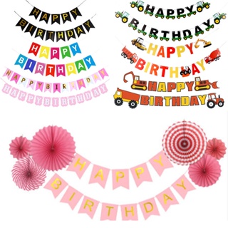 Happy Birthday Banner Bunting Flag Birthday Party Decoration