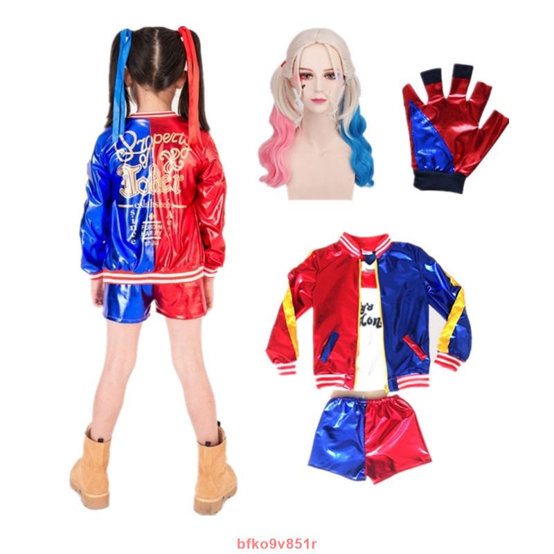 【爆款新品】自殺小隊 哈莉·奎茵 小丑女 Cos服裝全套 X特遣隊 HarleyQuinn 假髮 Cosplay動漫表演