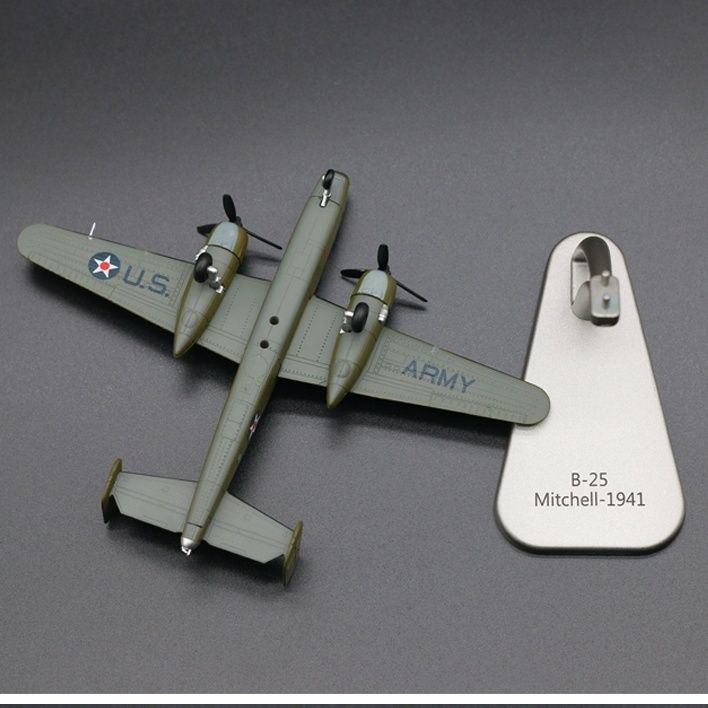 戰機模型 1/200美國B-25轟炸機合金靜態仿真飛機模型 客機 合金 飛機模型 飛機玩具