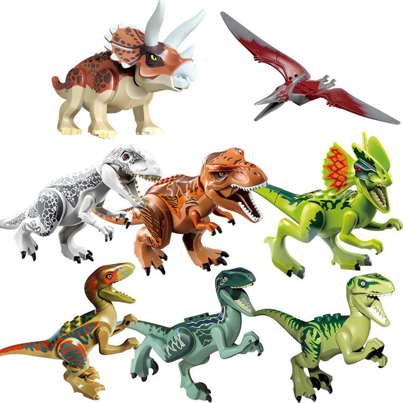 恐龍 人仔 兼容樂高侏羅紀積木恐龍暴龍玩具霸王龍模型益智兒童禮物翼龍玩具