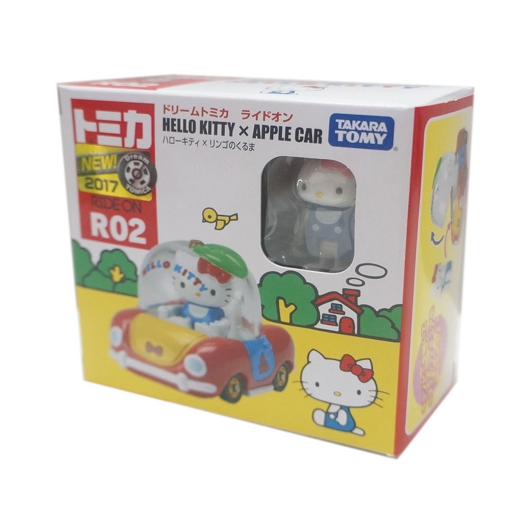 日本進口 三麗鷗 正版授權 Kitty APPLE-CAR 蘋果 合金車 R02【05391102】