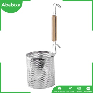 Stainless Steel Food Strainer Colander With Wooden Hook Hand