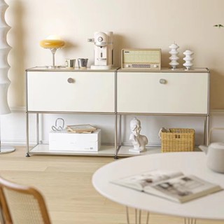『One home』餐邊櫃 儲物櫃 收納櫃 北歐ins風USM模組組閤櫃民宿網紅創意儲物櫃現代簡約奶油風餐邊櫃
