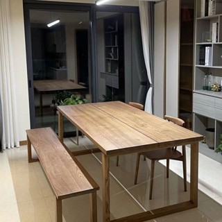 熱賣精品白蠟木餐桌椅組合宜家莫比恩同款餐桌原木高階實木工作臺家用飯桌Moon精選百貨鋪