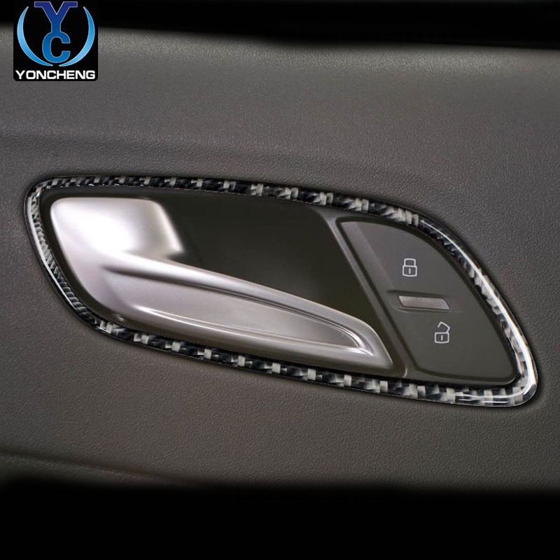 AUDI 奧迪TT TTS改裝R8碳纖維內飾車門拉手內控版面板車模配件