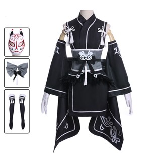 免運加急 臺灣出貨✨尼爾機械紀元 2B角色同款扮演服裝 和風皮膚 和服cos 2B cosplay 狐貍面具 聚脂釺維