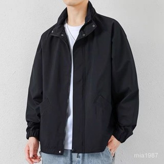 【優選好物】外套男春秋季新款休閒百搭寬鬆立領夾剋男潮流戶外防風防水上衣服 4VLH