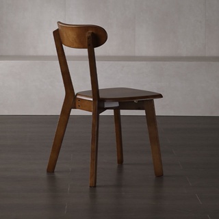 餐椅 靠背椅 扶手椅 路易斯純實木餐椅現代簡約傢用餐廳喫飯椅子衚桃色北歐中式靠背椅
