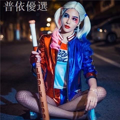 【免運熱賣】自殺小隊小丑女cosplay服 哈莉奎茵假髮手套全套服裝小丑女cos服 真人扮演服裝 角色扮演 表演服裝