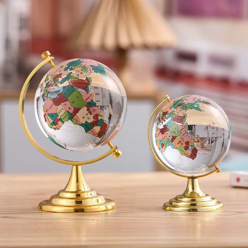 特價高檔大小號水晶球地球儀擺件 彩色中文傢居辦公室裝飾品玩具