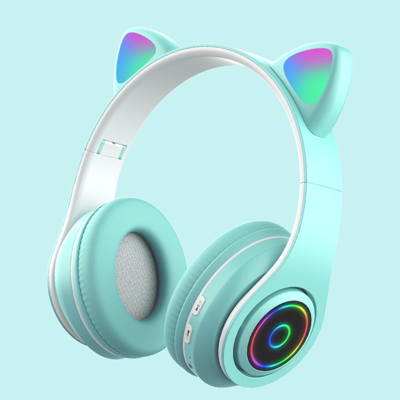 ❀ZAOAN B39貓耳台灣-直播發光頭戴式優質耳機♬插卡折疊☀直銷
