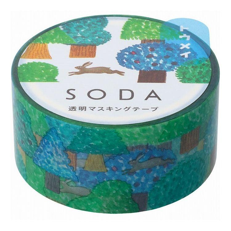 【KING JIM】HITOTOKI SODA 透明PET卷狀膠帶 20MM 野兔(東出桂奈設計款)(CMT20-016) 墊腳石購物網