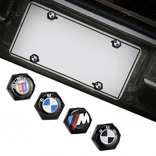 51車品💕一套4個 寶馬Alpina M Power汽車改裝車牌螺絲 車牌封固螺絲釘螺絲帽 牌照架固封防盜卡扣 固定安