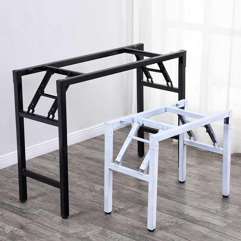 熱賣精品簡易折疊桌腳架子課桌架桌腿辦公桌架單雙層彈簧架對折架支架會議米亞生活用品