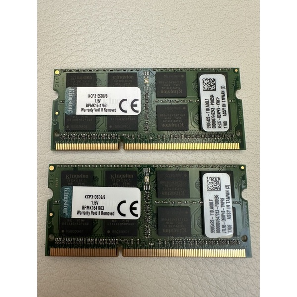 金士頓 DDR3 1333 8G 品牌筆電專用記憶體 (KCP313SD8/8) MacBook apple