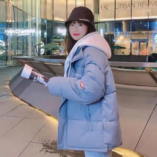 【Wik】冬天外套 羽絨外套 羽絨衣 羽絨服 棉服 棉襖 羽絨棉服女冬季新款假兩件學生韓版寬鬆棉衣麵包服棉襖ins潮
