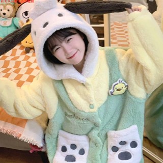 日韓 美拉德女中大童寶寶法蘭絨睡袍家居服卡通可愛保暖童裝珊瑚絨睡衣 兒童睡衣 童裝 絨毛睡衣 冬季睡衣