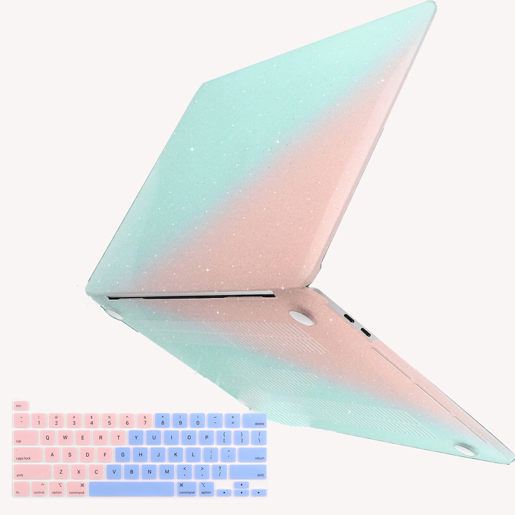 ☼漸層色閃粉保護殼 新款蘋果MacBook Air M1 M2保護套 Pro 13