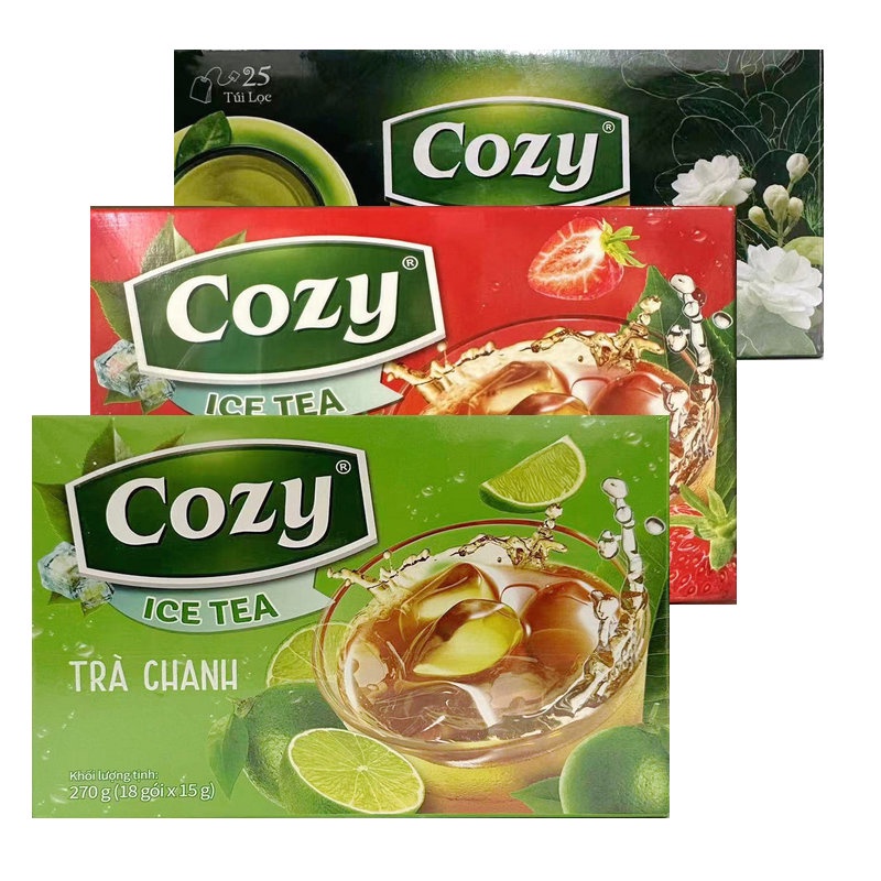 越南Cozy檸檬草莓蜜桃茉莉花茶固體飲料
