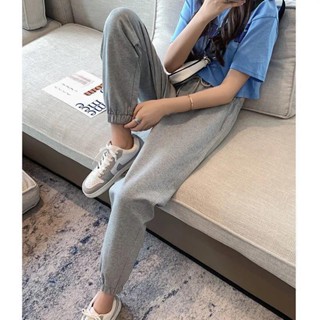 【Sweet oversize】運動褲女春秋款2023新款寬鬆夏天跑步束腳黑色褲子時尚哈倫褲冬季
