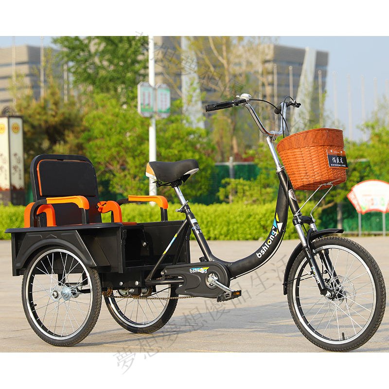 【工廠熱銷🔥】新款正品中老年腳蹬人力三輪車老人腳踏自行車成人載貨兩用代步車