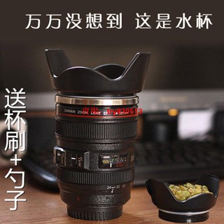 創意💖便攜潮流相機水杯學生 搞怪創意不銹鋼單反鏡頭杯子保溫杯