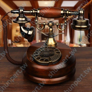 歐美復古電話機 家用有線仿古實木金屬樹脂旋轉撥號辦公固話座機CCCCCCCC