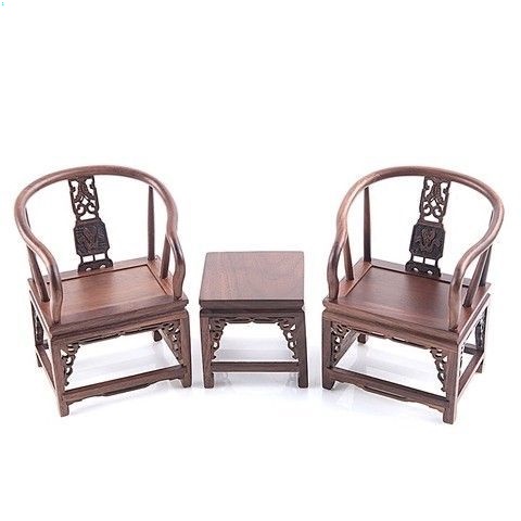 微縮傢俱模型小擺件椅子桌面紅木微型仿古工藝品木頭道具擺件中式..