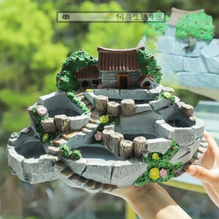 免運 多口花盆 多肉容器 多口花盆 微景觀 園藝 花盆 園藝工具 多肉花盆 創意華鵬 樹脂 植物盆栽 卡通花盆 樹樁仿木