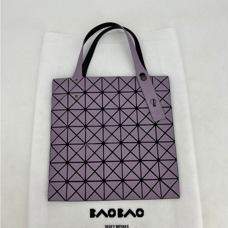 正品代購- 三宅 BAOBAO   經典款 7X7 磨砂 菱格 託特包 手提包 單肩包 薰衣紫