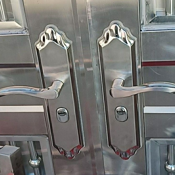 304 不鏽鋼多功能雙開大門鎖拉手防盜門拉手門鎖入戶門通用型