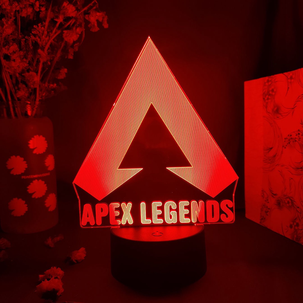 新款💯APEX英雄遊戲 LOGO小夜燈 apex周邊氛圍燈 創意標誌擺件氛圍燈 房間桌麵裝飾禮物七彩3Dled臺燈 電競