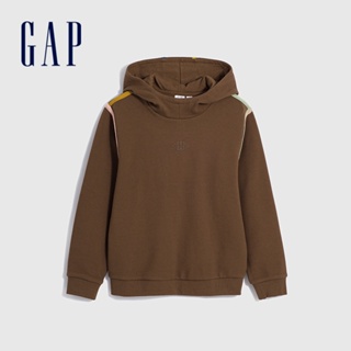 Gap 女童裝 Logo帽T-深棕色(889722)